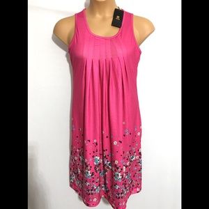 Elegant Pink Floral Midi Dress